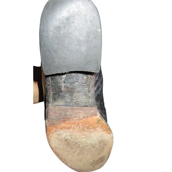 MORESCHI ITALY Genuine Ostrich Skin Boots with Brass Boots Soles size 9 Vintage - Picture 9 of 12